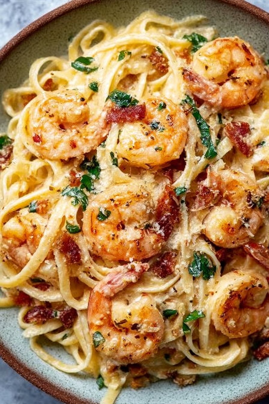 Creamy Tuscan Shrimp Linguine