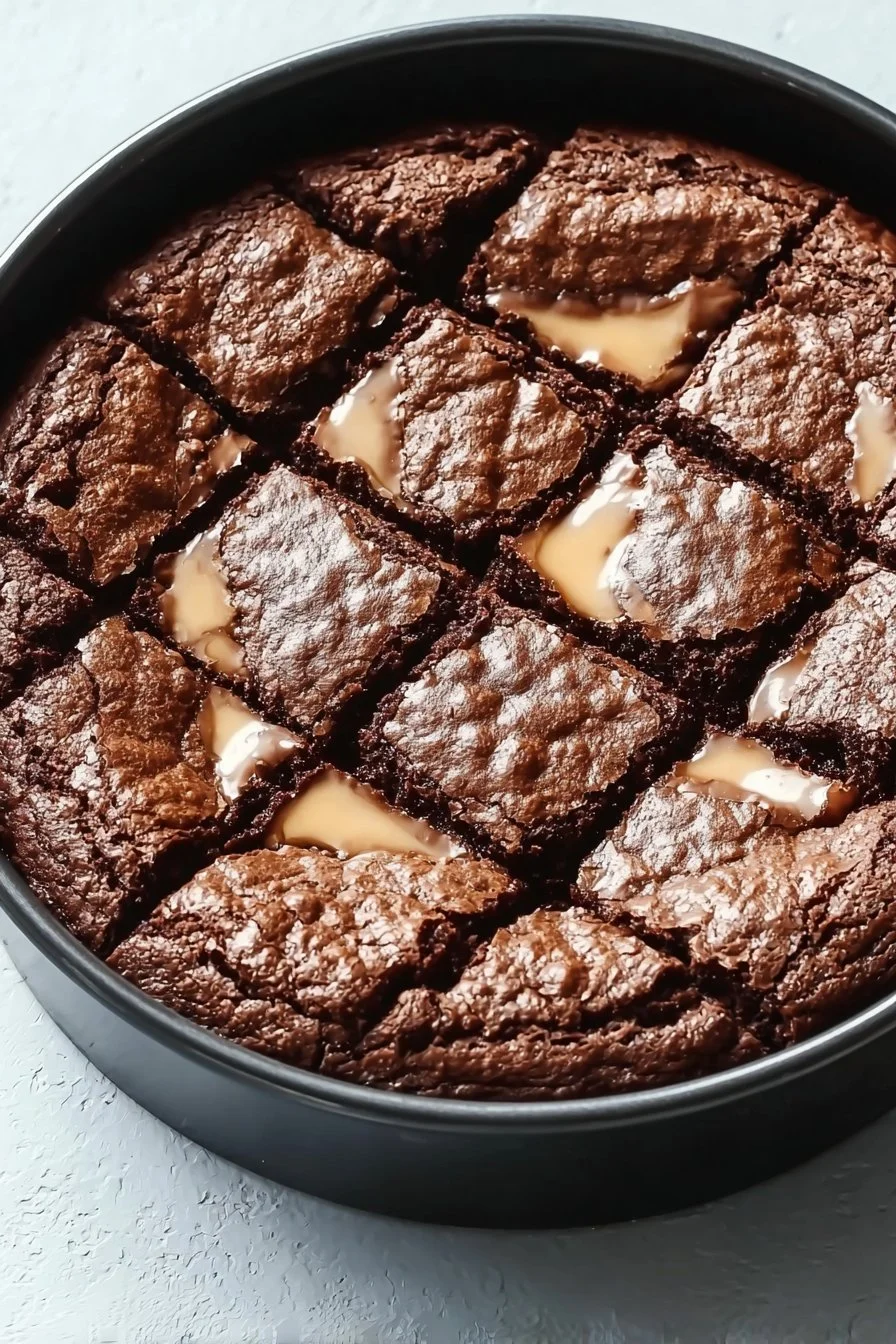 Delicious Biscoff Blondies with caramel color and cookie crumble topping