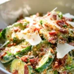 Fresh Cucumber Caesar Salad with lettuce, croutons, and dressing