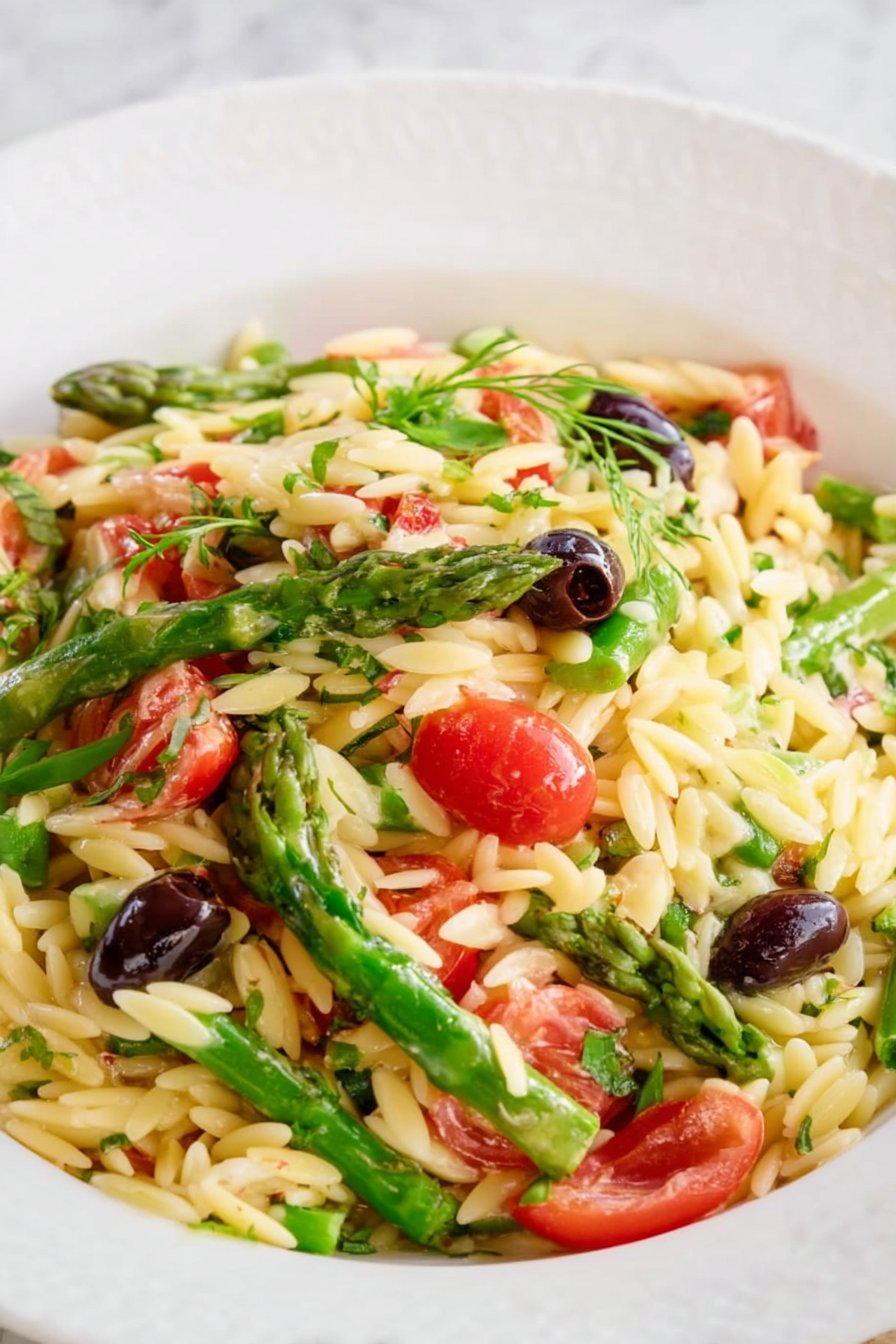 Shrimp Asparagus Orzo Pasta Salad