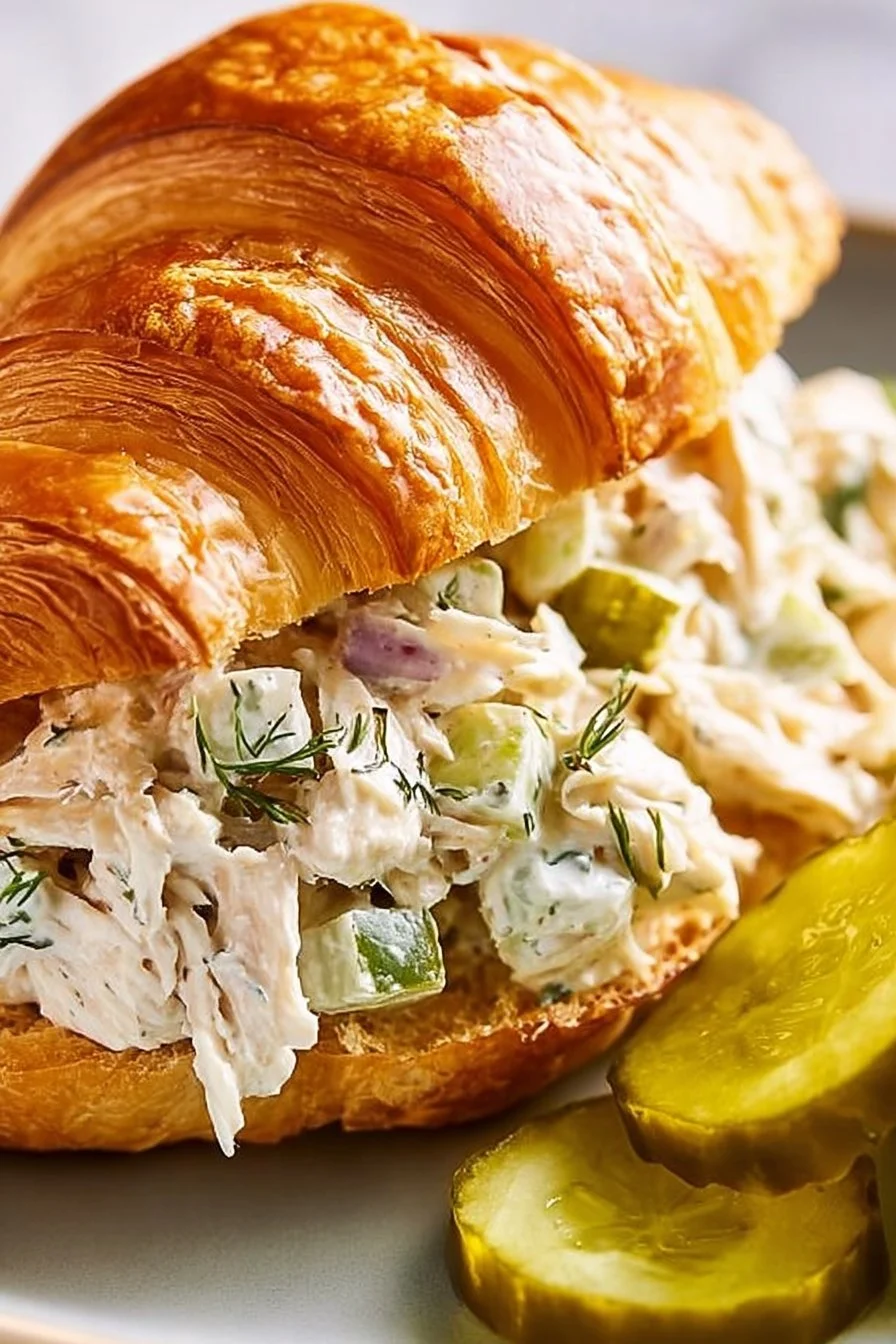 Delicious Dill Pickle Chicken Salad with fresh ingredients and zesty flavors