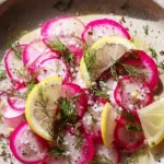 Gordon Ramsay's vibrant radish salad with fresh vegetables and dressings