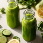 Refreshing Green Apple Smoothie with lemon, cucumber, and ginger