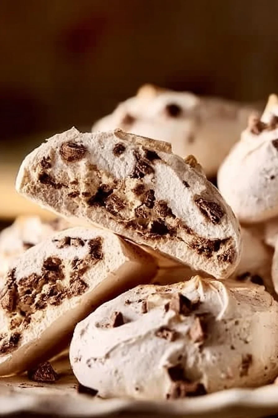 Hot chocolate meringue cookies with rich chocolate and a fluffy texture