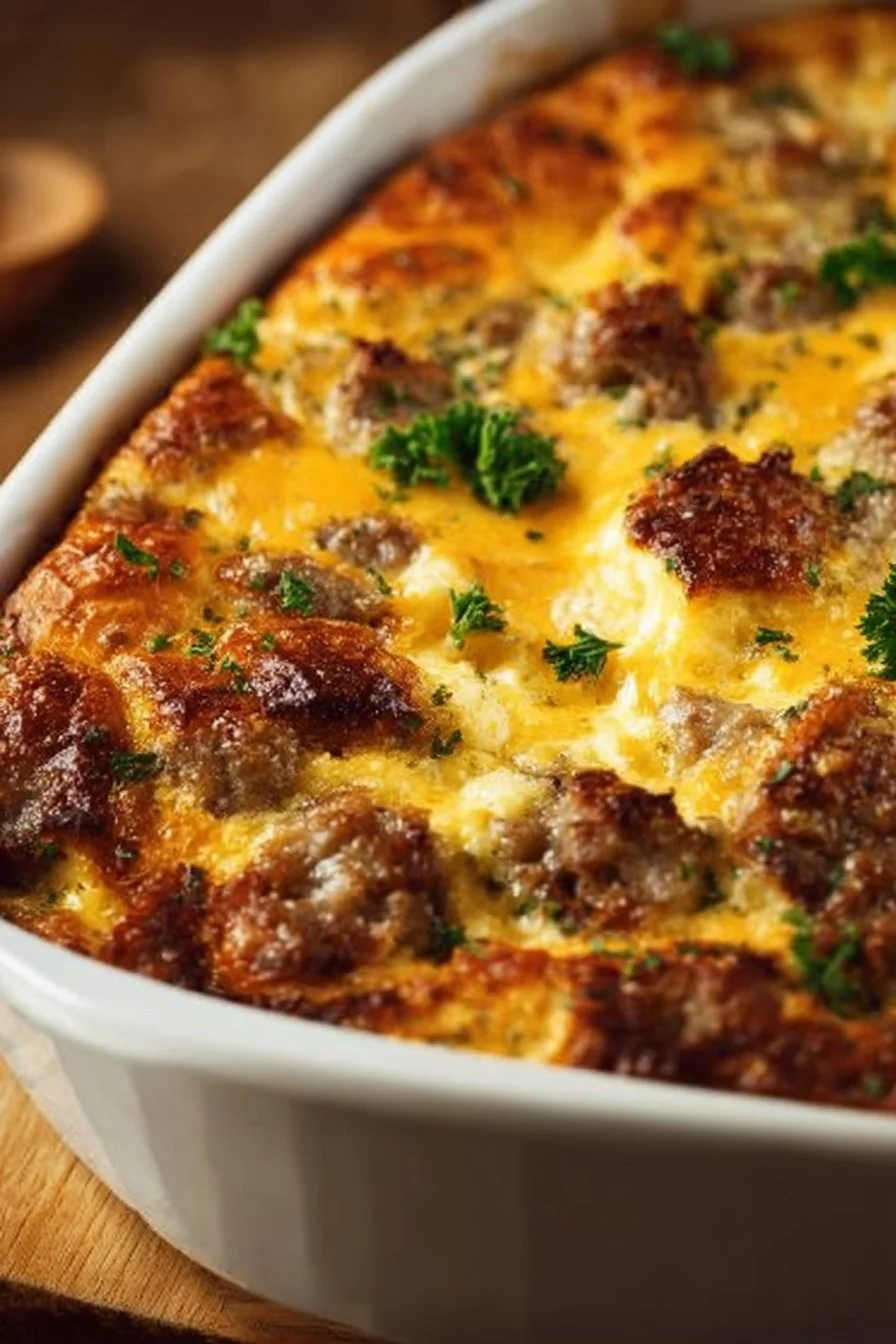 Ina Garten's overnight breakfast casserole fresh out of the oven