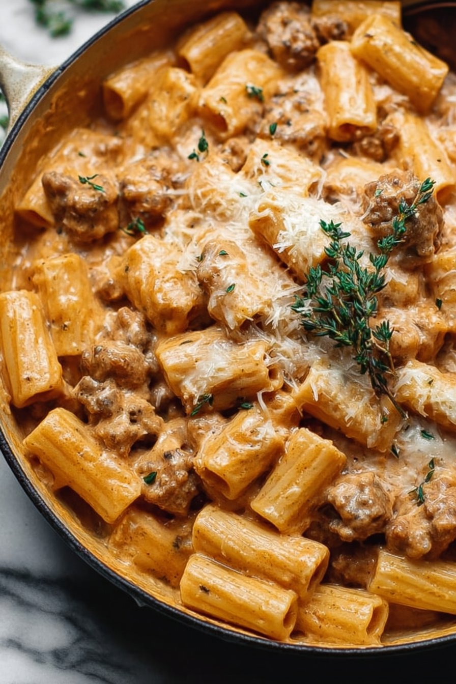 Creamy Sausage Rigatoni
