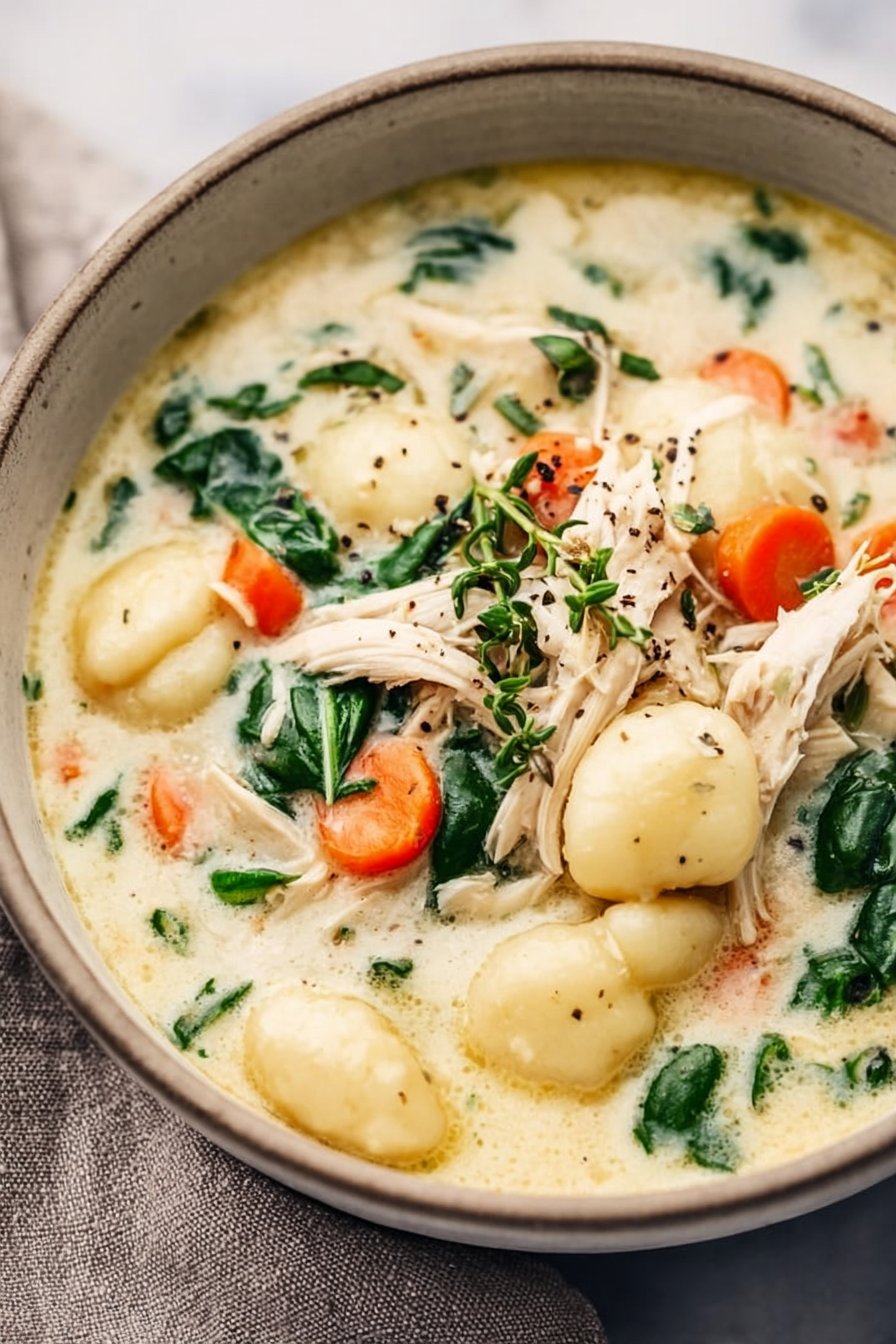 Healthy Rotisserie Chicken Gnocchi Soup