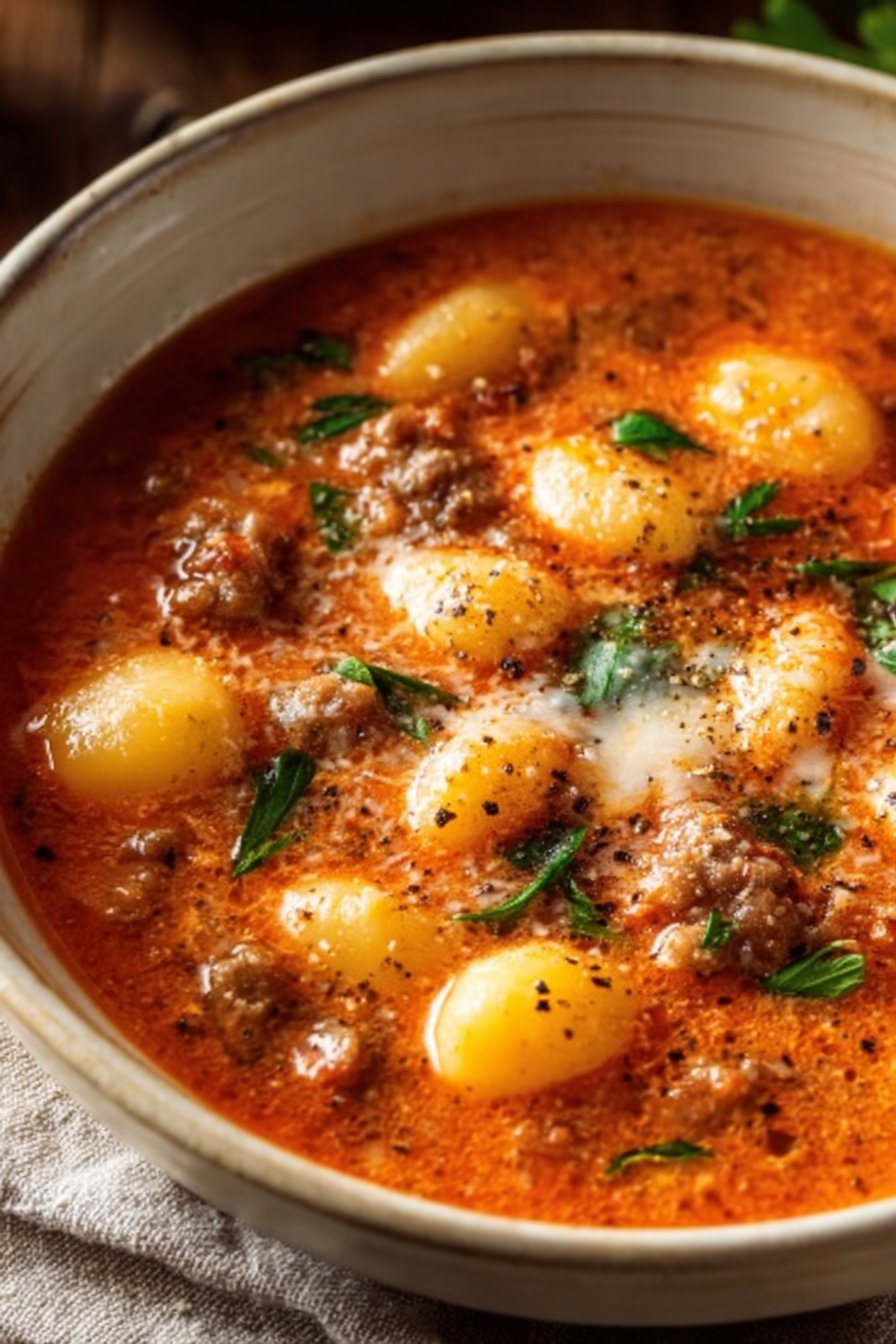 Creamy Italian Sausage Gnocchi Soup