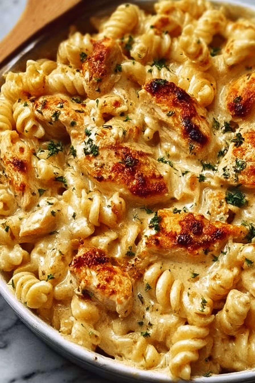 Cajun Cream Cheese Chicken Pasta Bake