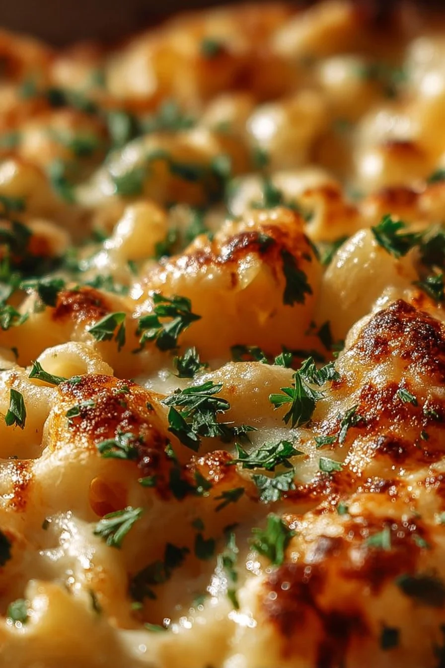 Deliciously cheesy Million Dollar Baked Ziti topped with herbs and baked to perfection.