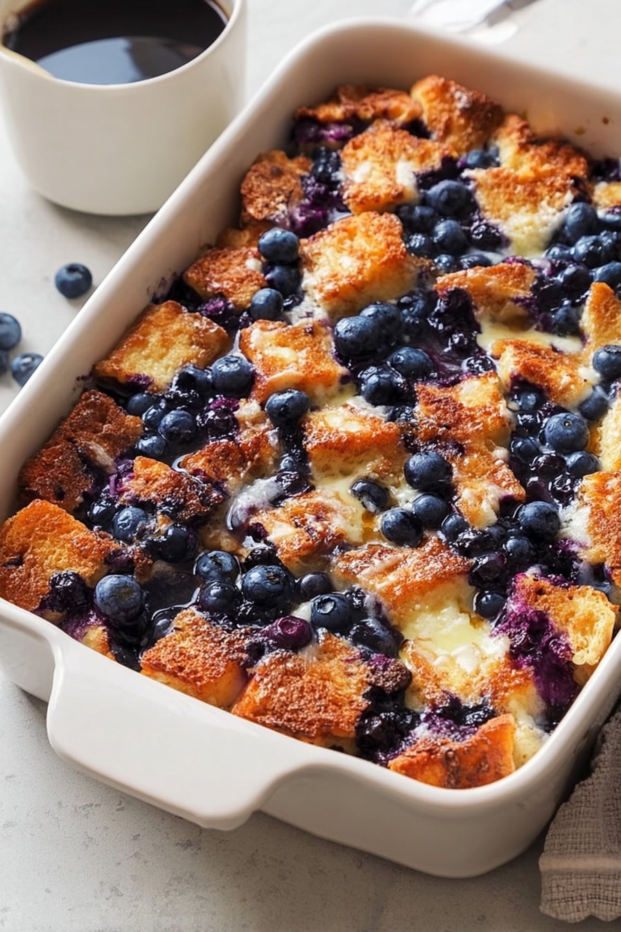 Quick Blueberry French Toast Casserole