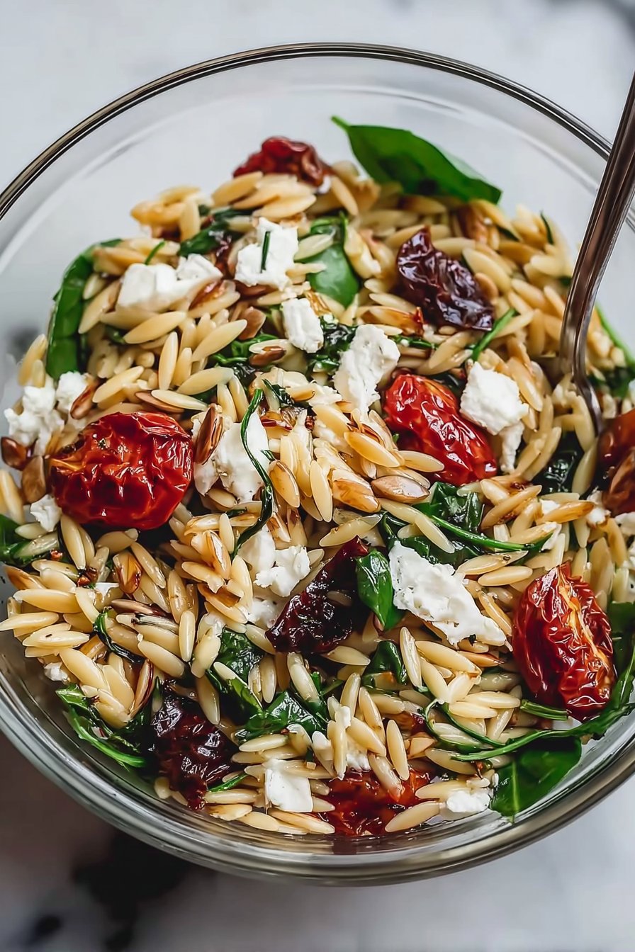 Classic Balsamic Orzo Salad - flirtyfood