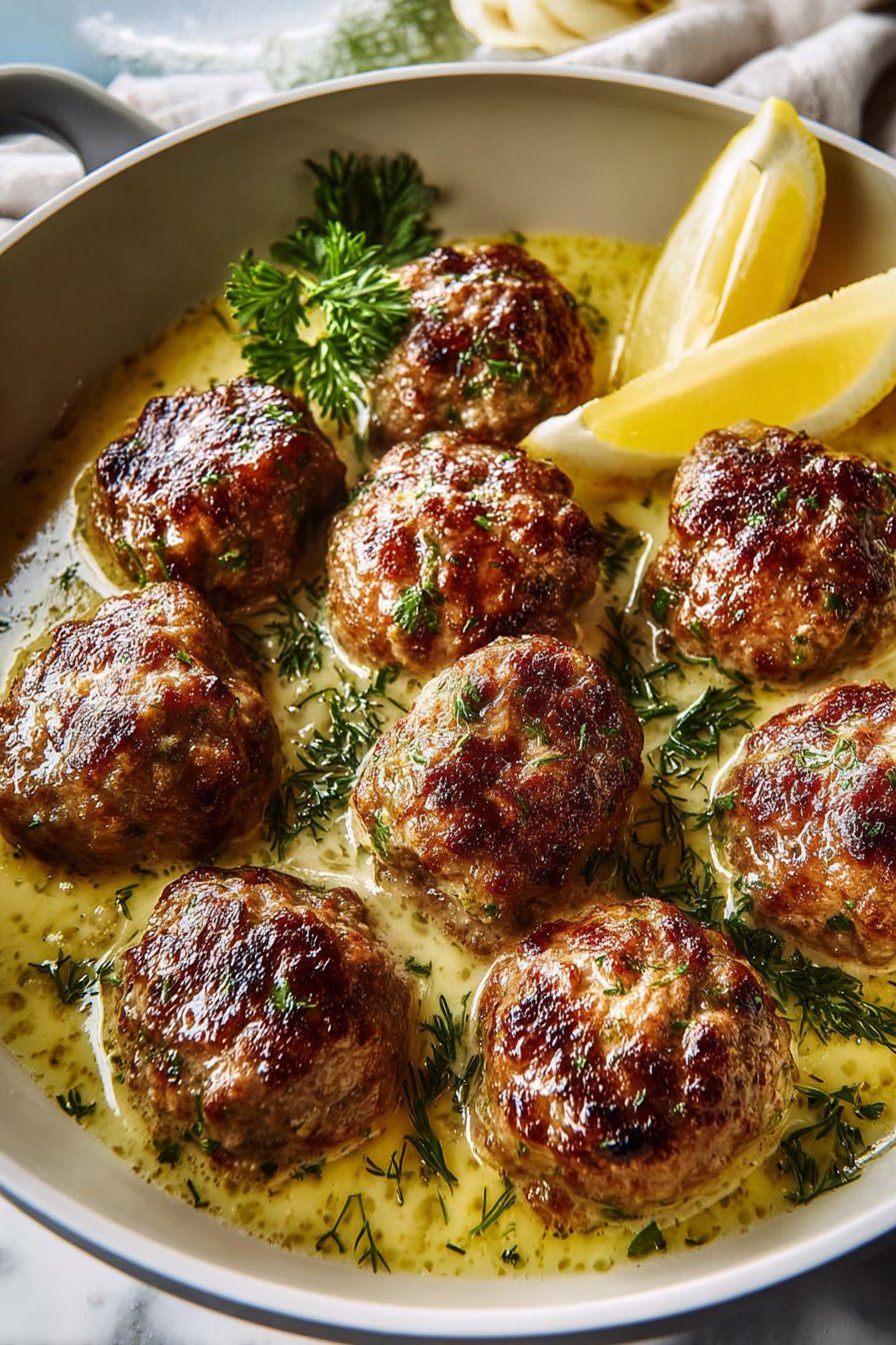 The Softest and Juiciest Greek Meatballs in Lemon Sauce