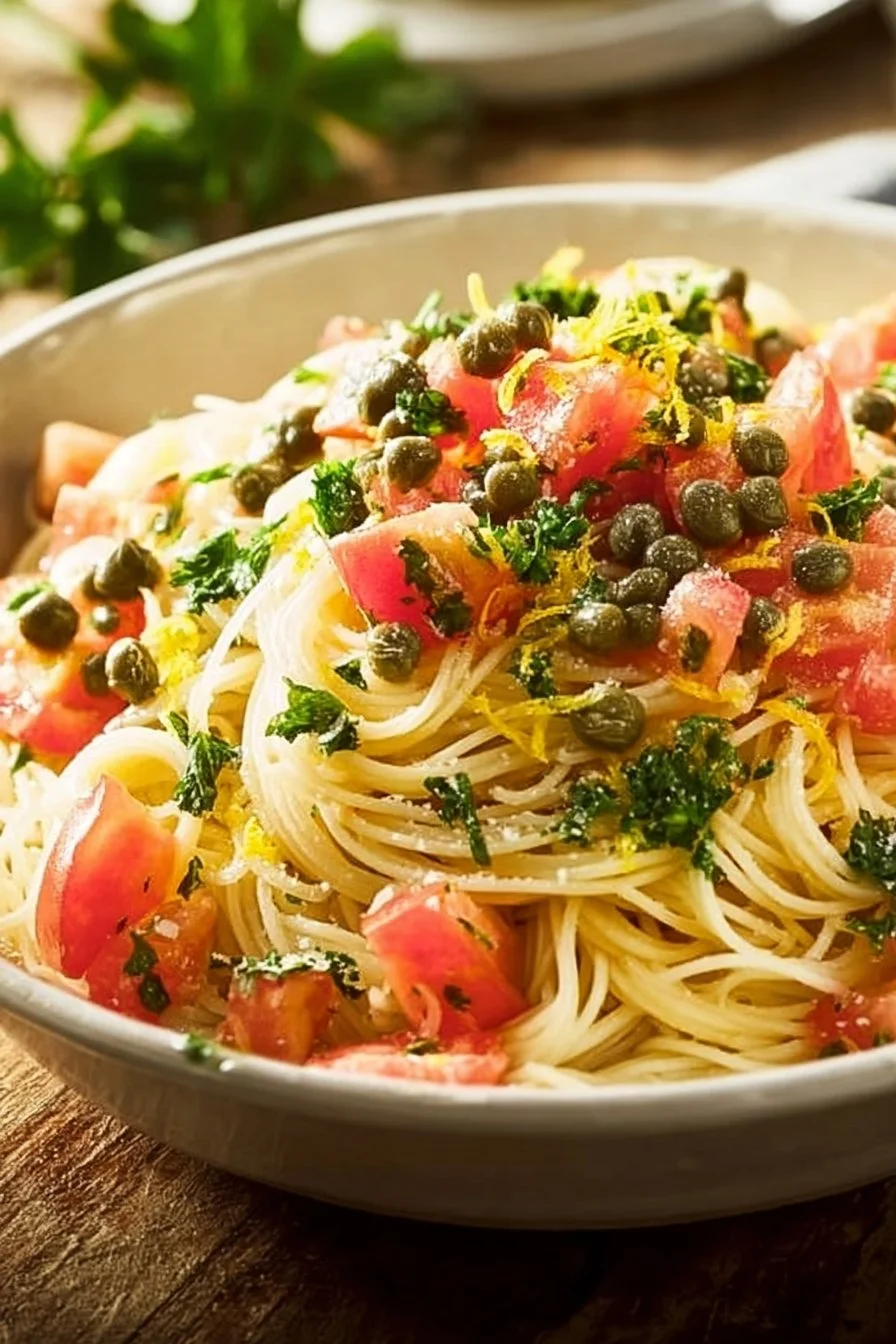 Refreshing pasta salad with vibrant vegetables and flavorful dressing