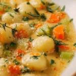 Plate of savory butternut squash gnocchi with herbs and parmesan cheese