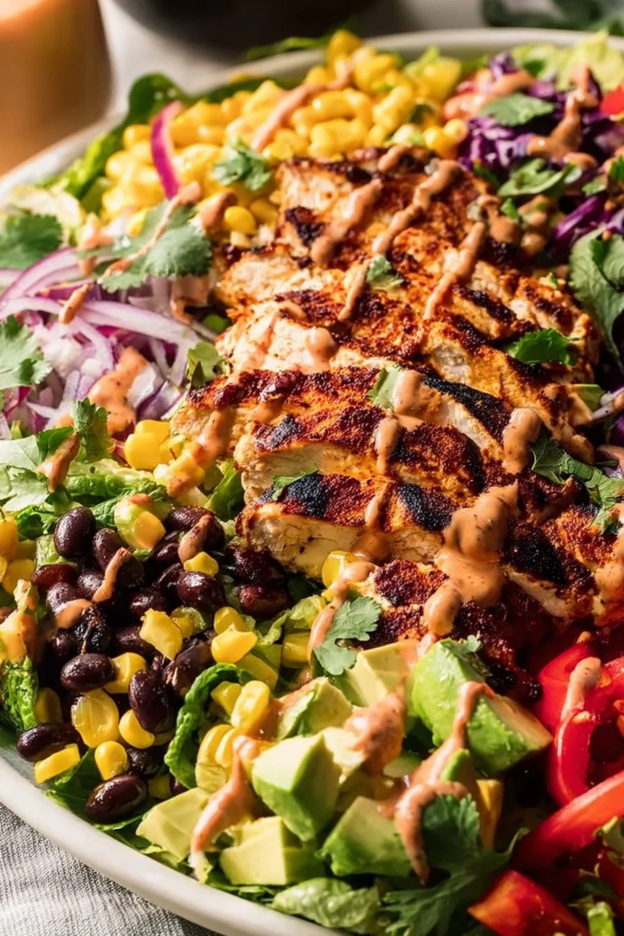 Spicy Southwest Avocado Chicken Salad with fresh ingredients and bright colors