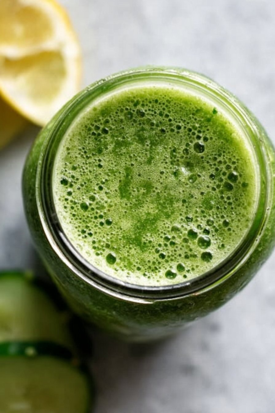 Green Apple Lemon Cucumber and Ginger Smoothie