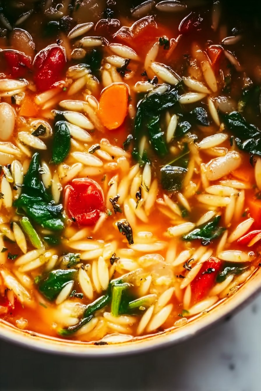 Cozy Italian Orzo Spinach Soup for Chilly Evenings