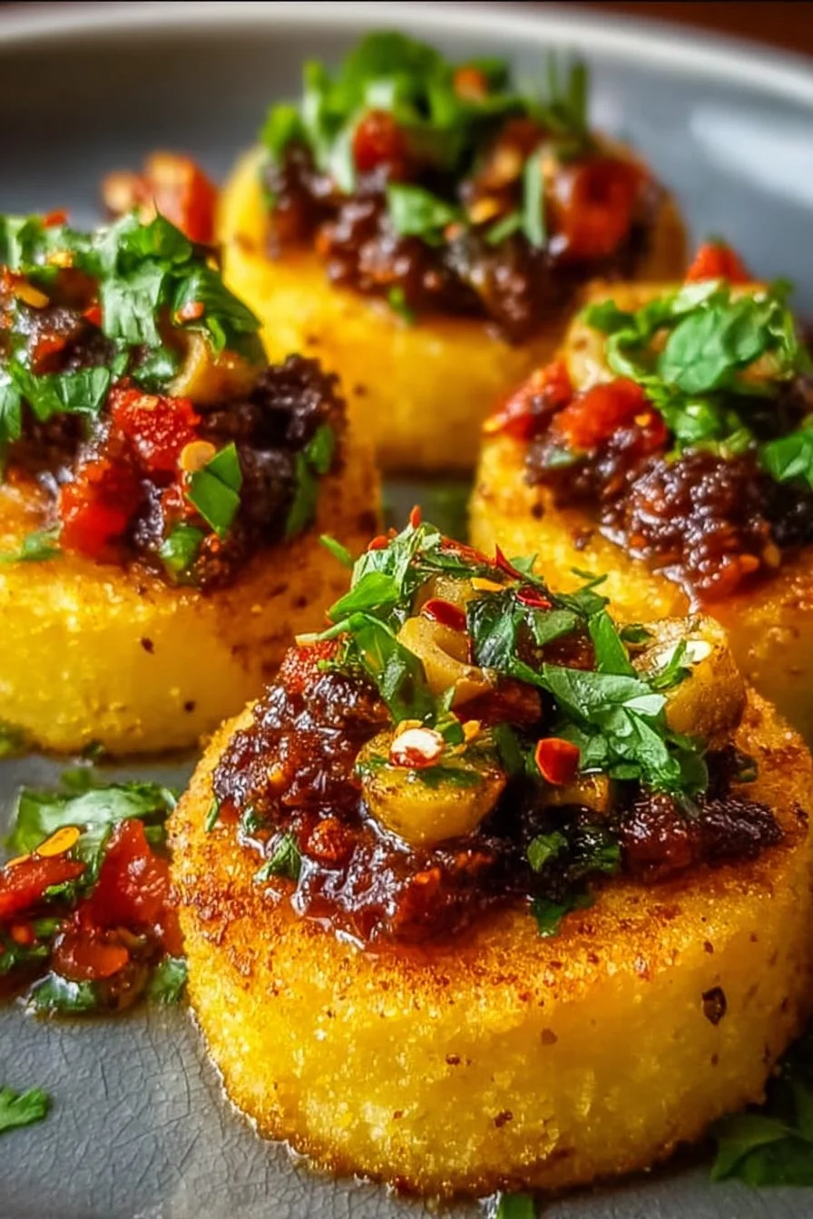 Crispy Polenta Rounds with Toppings
