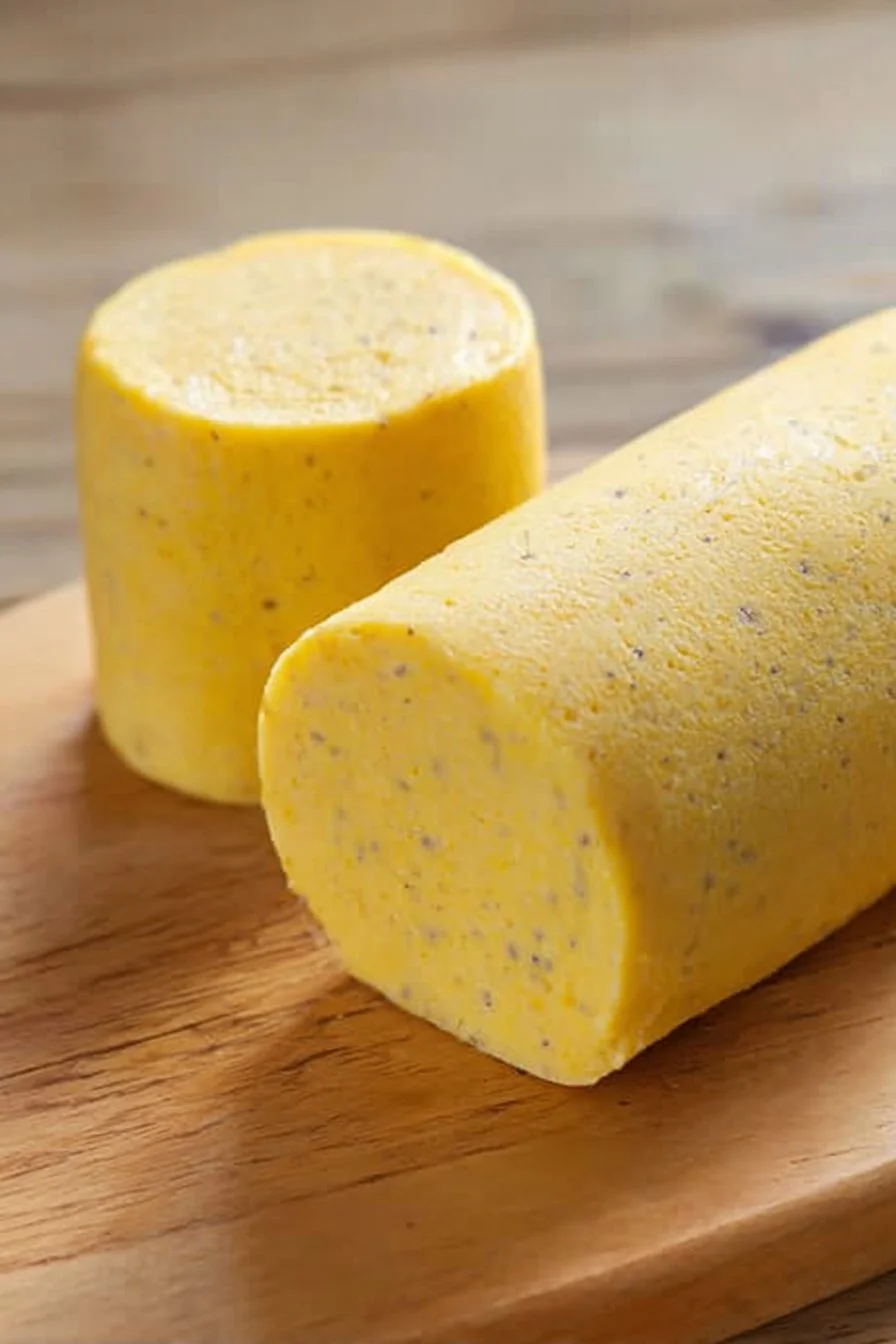 Various dishes made with polenta tubes in a colorful presentation