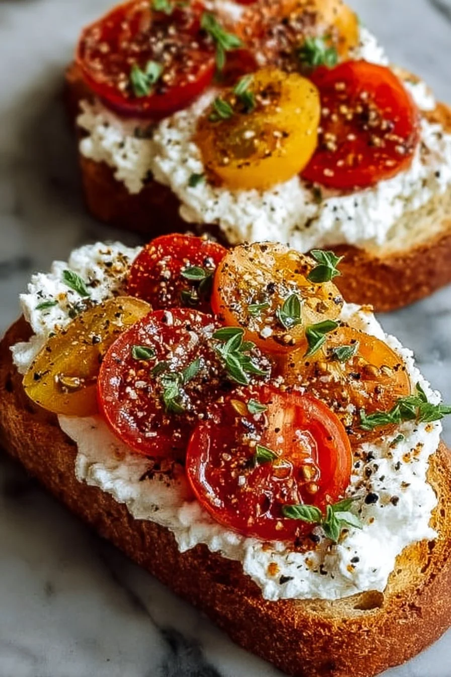 5-Ingredient Ricotta and Tomato Sourdough Toast