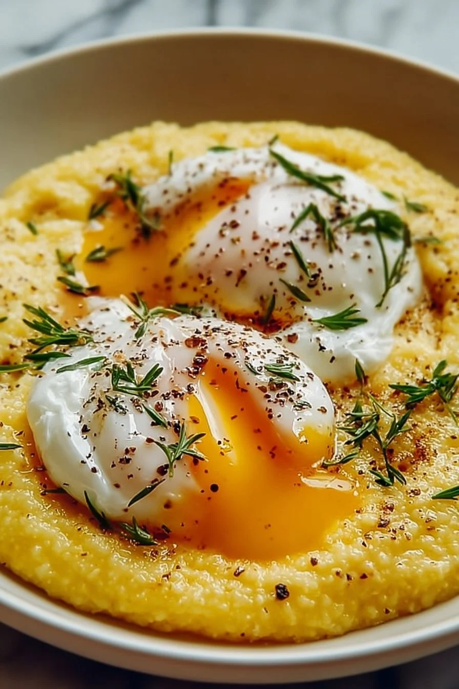 Creamy Polenta with Poached Eggs