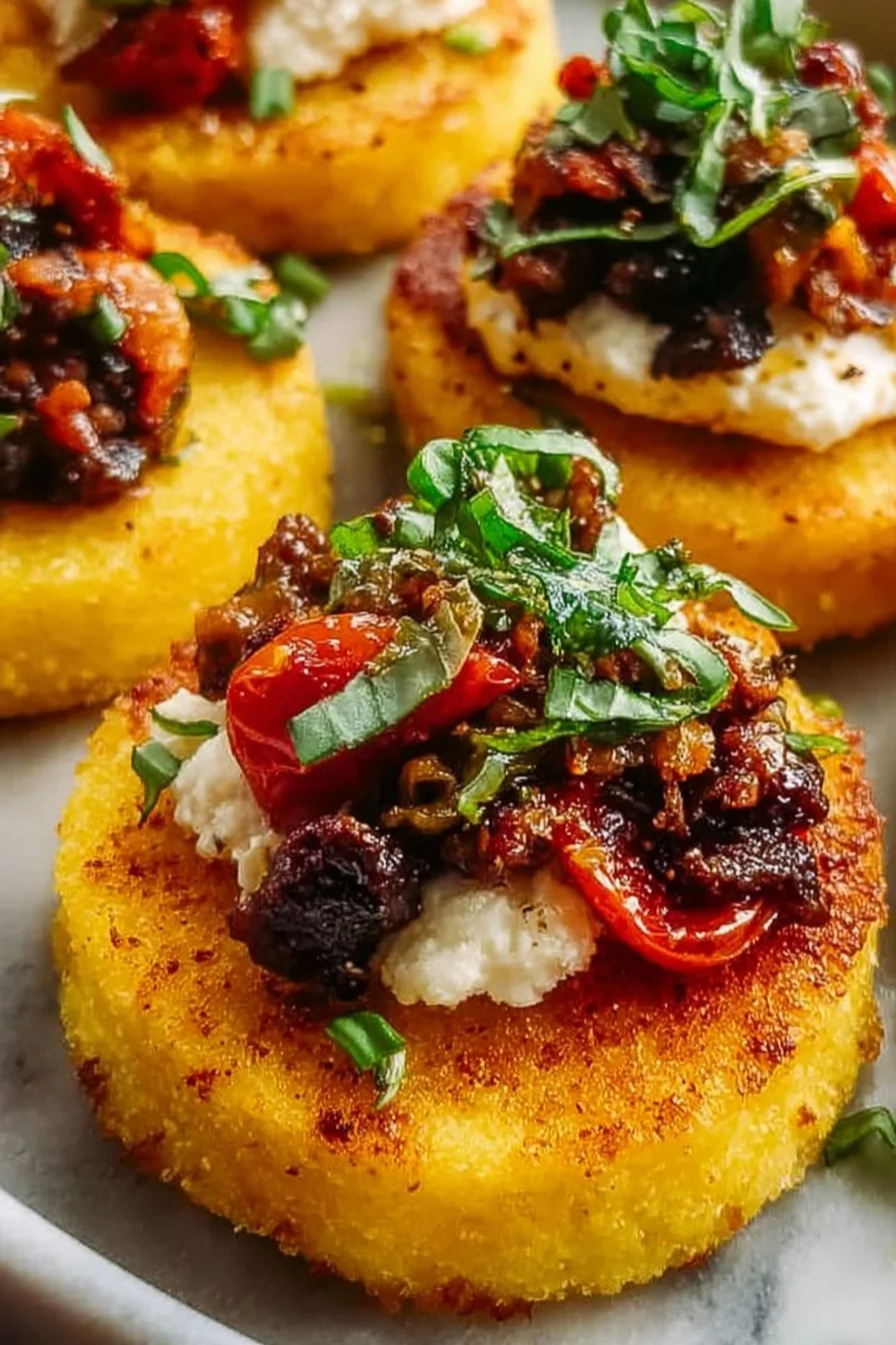 Crispy Polenta Rounds with Toppings