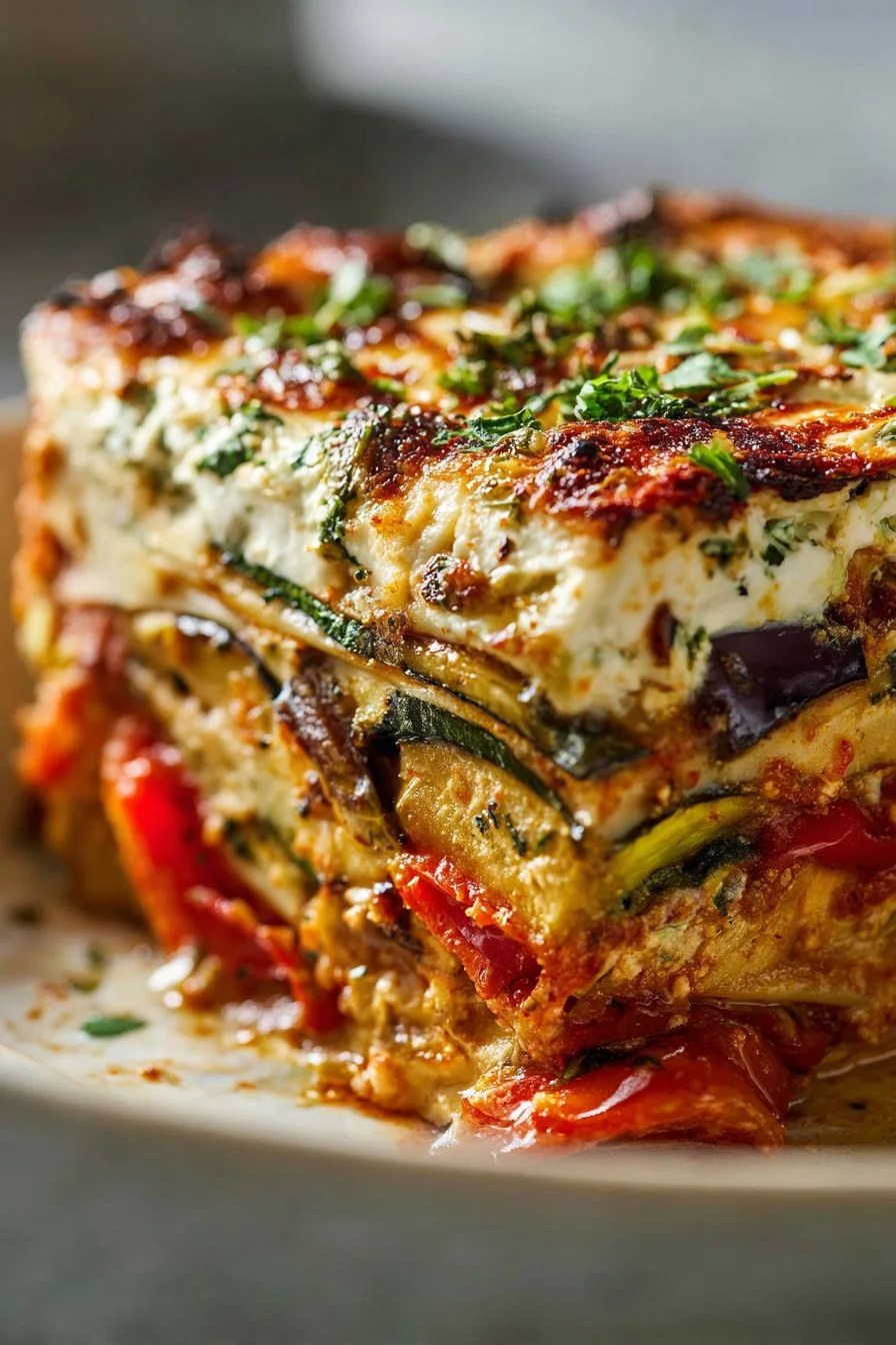 Layered Mediterranean Vegetable Lasagna with Creamy Ricotta