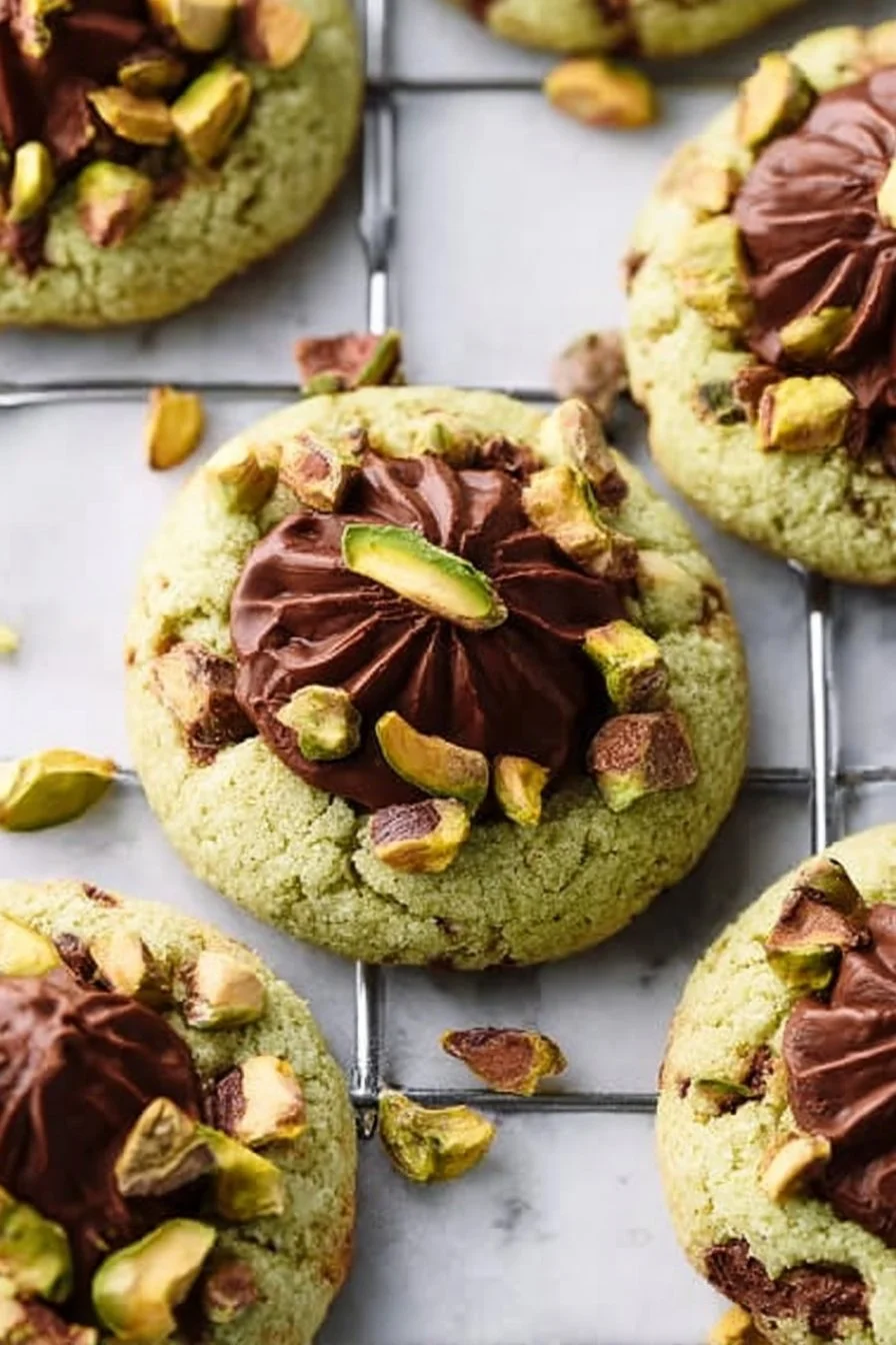 Pistachio Pudding Kiss Cookies