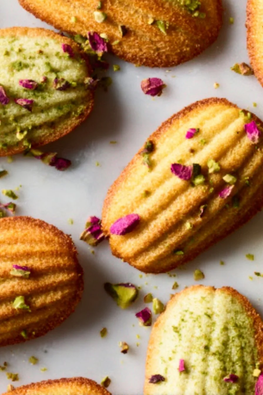 Pistachio Rosewater Madeleines