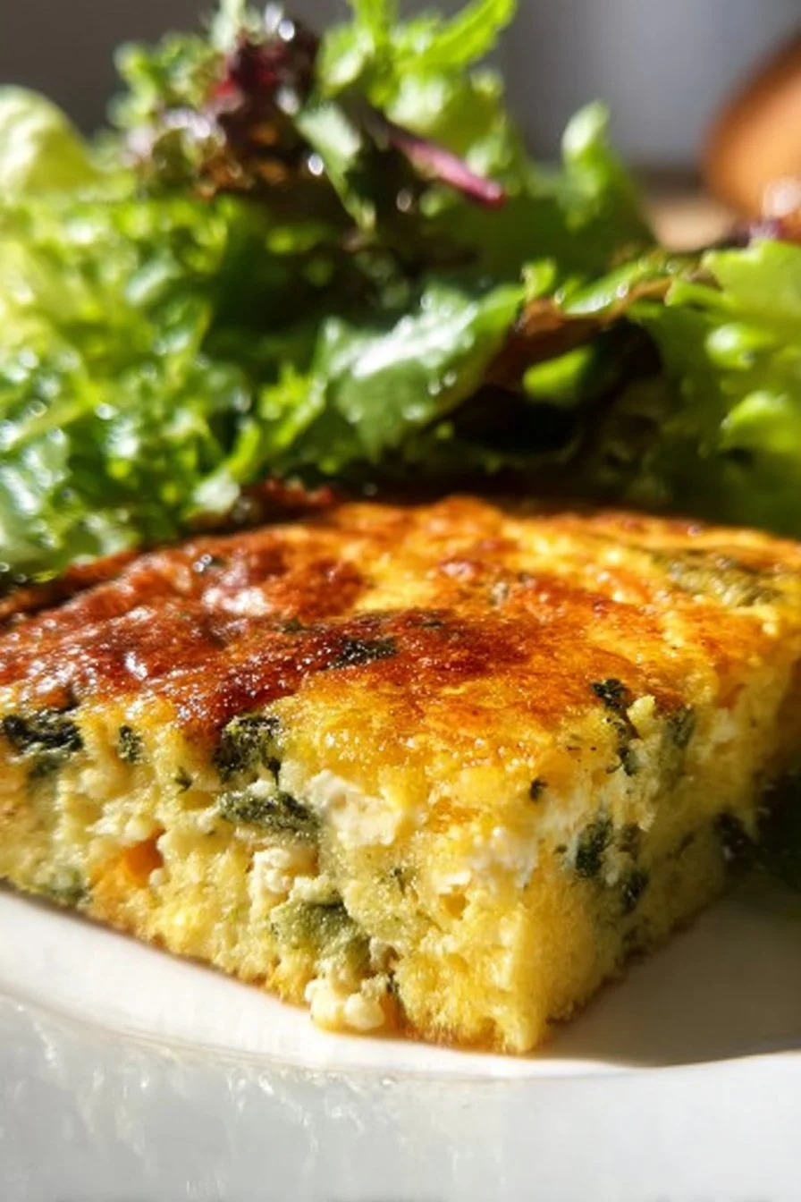 Delicious Polenta Breakfast Bake served with fresh toppings.