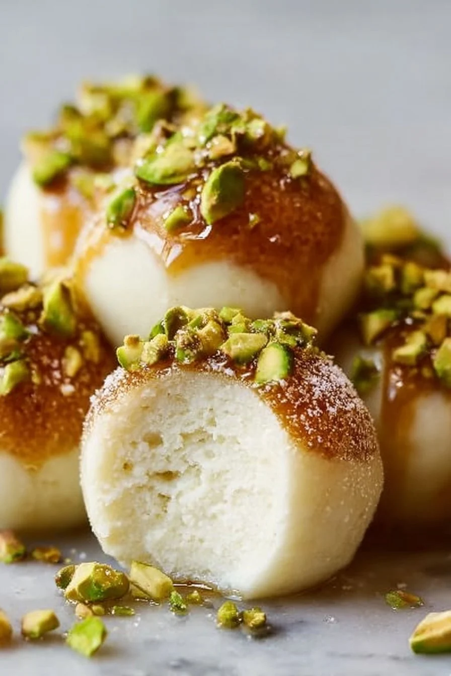 Ricotta Pistachio Honey Bites