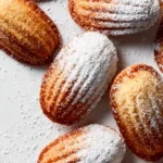 Delicious vanilla bean browned butter madeleines on a plate